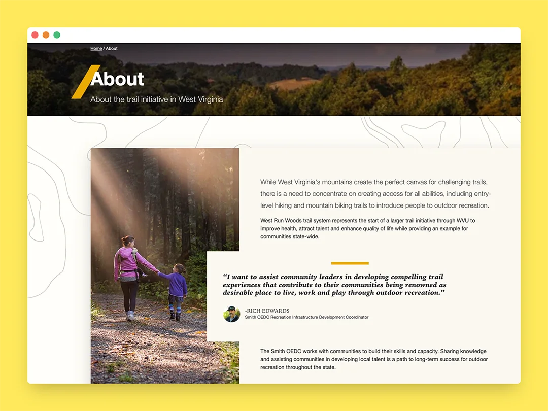 WVU Trails website
